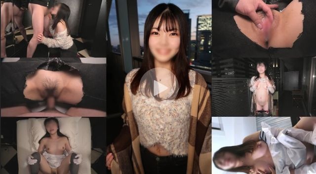 [即ハメ中出し素人］無修正≪清楚系➡ベランダでおまんこ露出＆フェラ！穴開きジーンズ×メイドコス　濃厚精液　生中出し≫ジーンズの穴から覗く美マンコをナマで突きまくり！処女並きつきつマンコに連続中出しイキまくり！ - 素人（まりも）