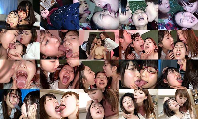 High viscosity cloudy saliva licking lesbian:Image