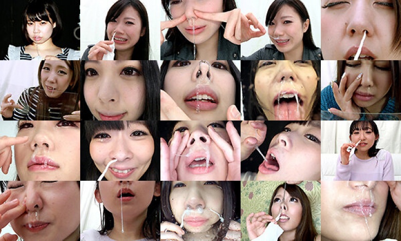Beautiful woman's highly viscous snot viewing:Image