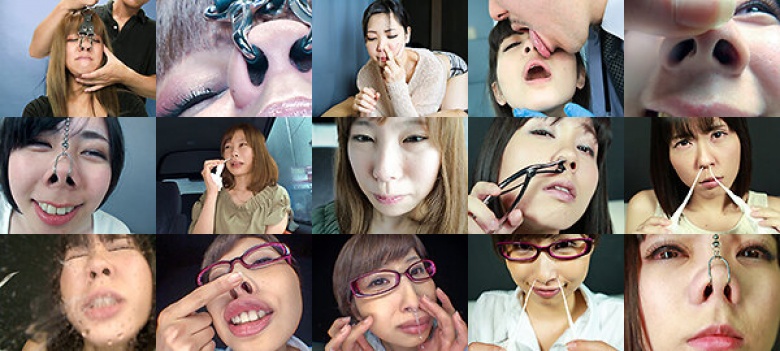 Beautiful nose shy woman:Image