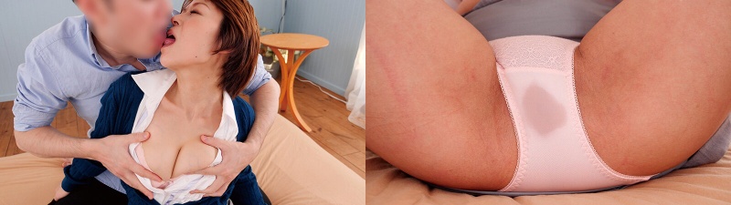 She goes wild in the cowgirl position! Naturally matured, slightly saggy big-breasted wife:Image
