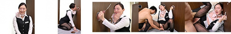 Jerking, sucking and nudging! ! A coveted cabin attendant who works for a major airline takes on the challenge of immediately nudging a wall with countless penises! Black pantyhose beautiful legs CA Umika:Image