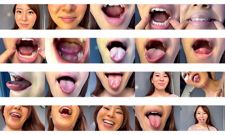 Rena-chan, a trading company salesperson, approaches me on a street corner and allows me to observe her mouth.:Image