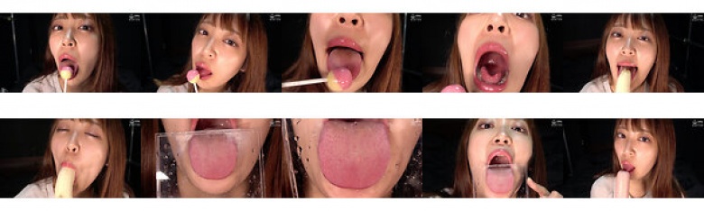 加贺美纱罗顽皮的舌头舔糖果、香蕉、香肠和舌头舌头观察！:样本图像