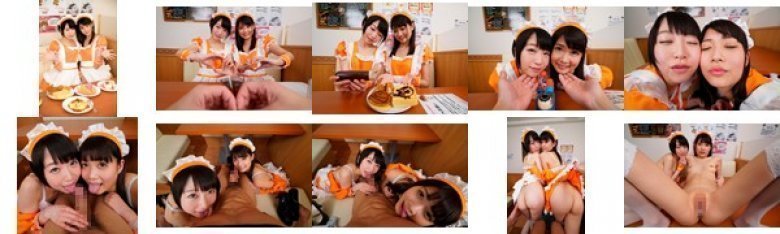 【VR】「お帰りなさいませ!ご主人様!」「もしよろしければ、生のおま●こでご奉仕させてもらってもイイですか?」アイドルの卵のカフェ店員の神すぎる対応で生中出しSEXが確定しちゃう!? 吉良いろは 山井すず:Image