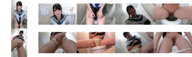 【VR】JKがトイレでこっそりオナニー:サンプル画像