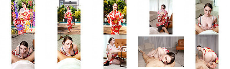 [VR] An American Girlfriend Who Was Able To Study Abroad Has A Kimono Style With A Yukata And Braided Hair And Makes Me Feel Homesick In Reverse Icha Love Cowgirl Slow Clothed Sex Hazel Moore:Image