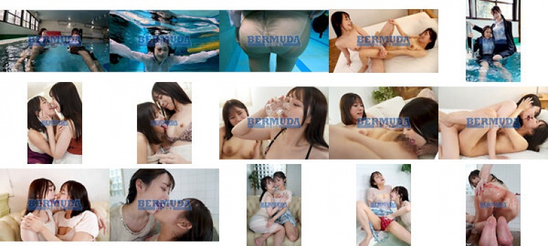 Intense tongue lesbian sex with a co-worker on her way home from work from a wet, transparent pool:Image