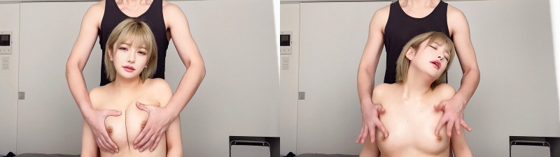 用敏感的乳头来射精！ ！月形春日:样本图像
